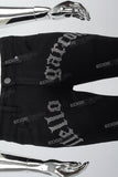 Black Ripped Skinny Men's Jeans With Rhinestones