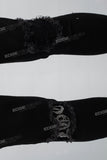 Black Ripped Skinny Men's Jeans With Rhinestones