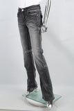 Women's gray flared jeans with rhinestones