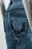 Women's Embroidered Blue Flared Jeans