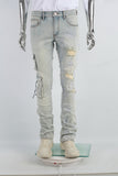 Blue Ripped Men's Cargo Jeans