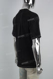 Black Distressed Wash Print T-Shirt