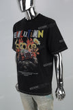 Black Distressed Wash Print T-Shirt