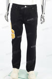 Men's Toweling Patch Black Flared Pants