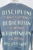 Men's Blue Distressed Washed Printed T-Shirt