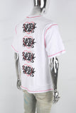Men's Contrasting Stitched White Print T-Shirt