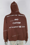 Men's Digital Print Brown Hoodie