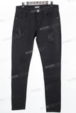 Men's Black Rhinestone Skinny Jeans