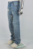 Men's Blue Shredded Baggy Jeans