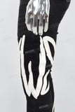Men's Black Ripped Jeans with White Leather Patch