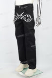 Men's printed black baggy cargo denim pant