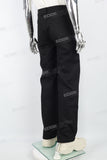 Men's printed black baggy cargo denim pant