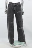 Women's gray washed baggy jeans