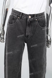 Women's gray washed baggy jeans