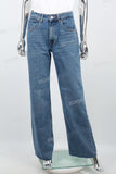 Women's blue washed baggy jeans