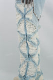 Men's Light Blue Diamond Patch Distressed Jeans