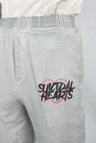 Men's printed gray knitted sweatpants