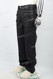Men's black waxed baggy cargo pants