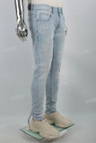 Men's Light Blue Embroidered Skinny Jeans