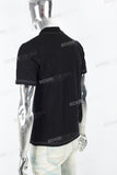 Men's black printed polo shirt