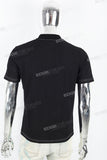 Men's black printed polo shirt