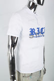 Men's white printed polo shirt
