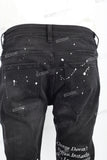 Black Tattered Embroidered Skinny Jeans