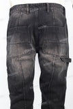 Black distressed patchwork Skinny Jeans