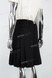 Black laser side pocket men's side pleated skirt
