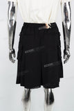 Black laser side pocket men's side pleated skirt
