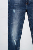 Blue Ragged Skinny Jeans
