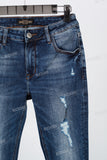 Blue Ragged Skinny Jeans