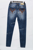 Blue Ragged Skinny Jeans