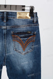 Blue Ragged Skinny Jeans