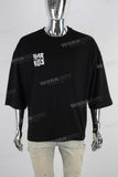 Black oversize skull digital print t shirt