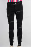 Black damaged skinny jeans men