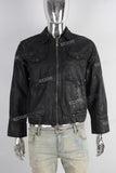 Black waxed acid washed jacket