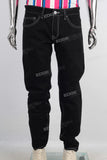 Black slim fit patchwork jeans