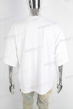 White oversize watermark printing T shirt Men