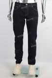 Dark blue straight cargo patchwork jeans