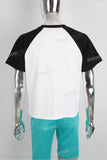 Ringer black and white print men t shirt