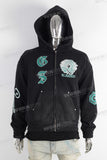 Black embroidered hooded jacket