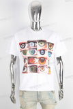 White digital print t shirt