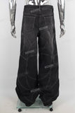 Black baggy wide leg jeans men