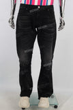 Black flare patchwork boot cut jeans