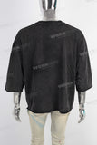 Black large digital print T shirt men