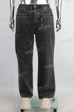 Black loose straight jeans