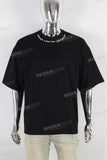 Black heavyweight digital print t shirt