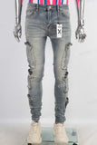 Blue cargo skinny jeans