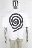 White heavyweight digital print T shirt men